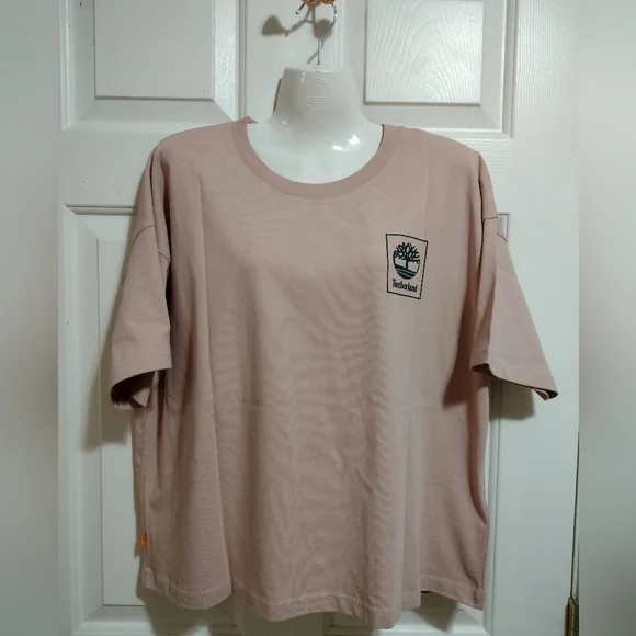 Timberland Relaxed Fit Blush Logo Tee Women's Large 🆕 - Picture 5 of 9